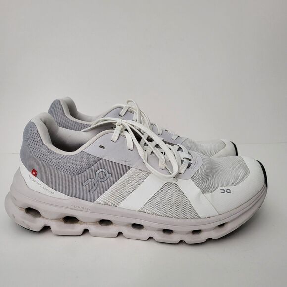 ON Cloudrunner Shoes Womens 8.5 Gray White Running Sneakers Athletic Comfort - Picture 1 of 10